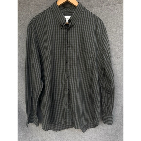 Billy Reid Other - Billy Reid Shirt Men's Large Plaid Button Up Casual Long Sleeve Green Gray